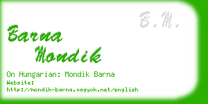 barna mondik business card